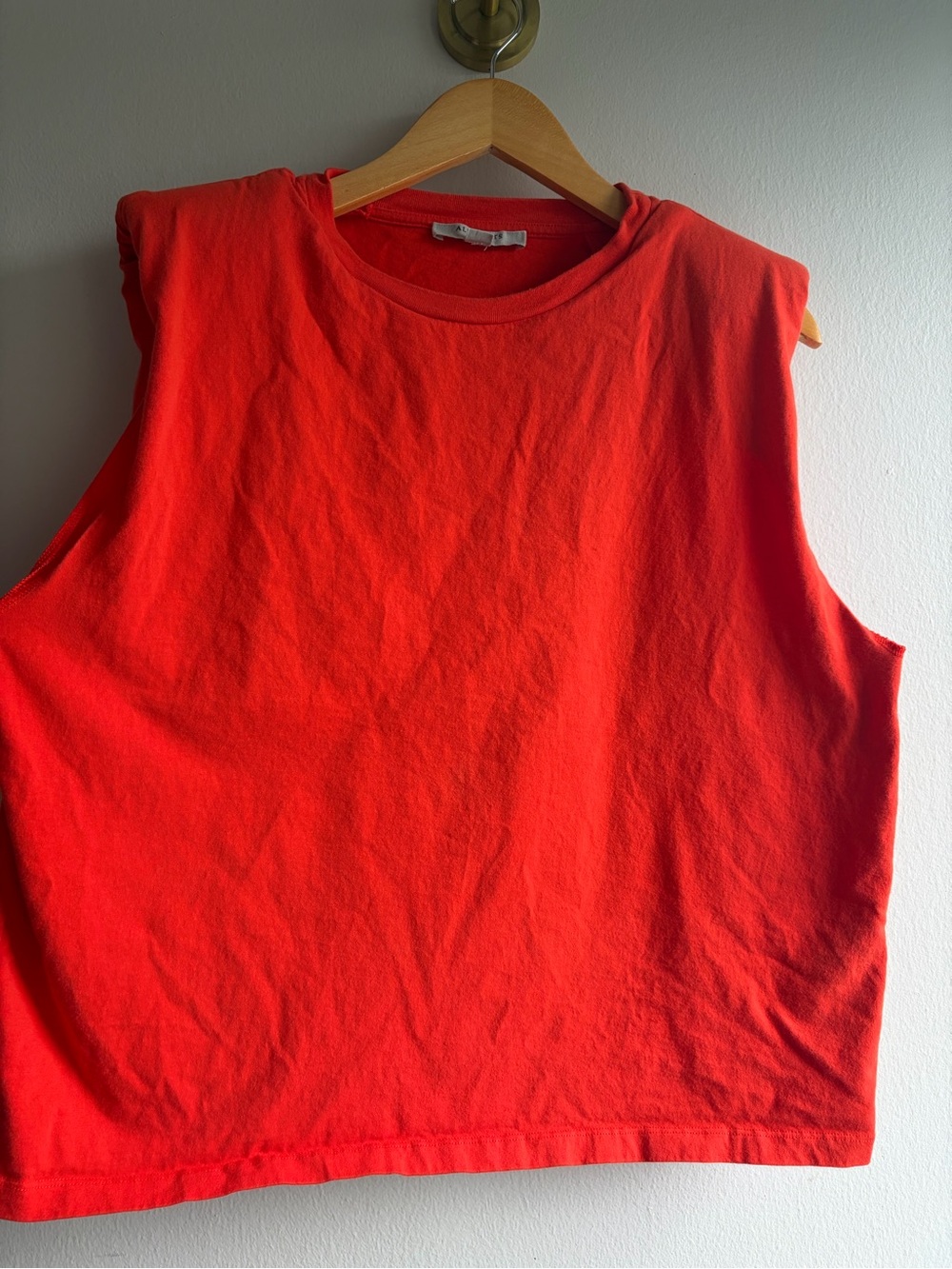 All Saints Bright Red Orange Sleeveless Tank Top - Picture 3 of 7